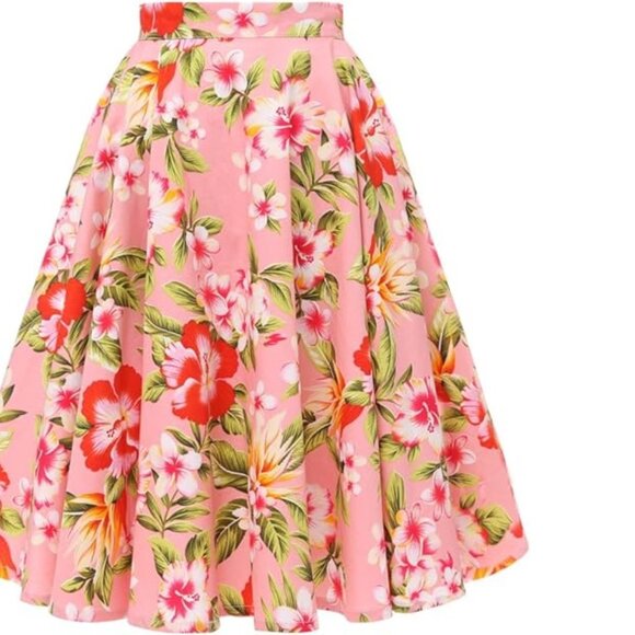 50's Retro Vintage Full Circle Skirt Women's Cocktail Party A-Line Skirt XL - Picture 4 of 5